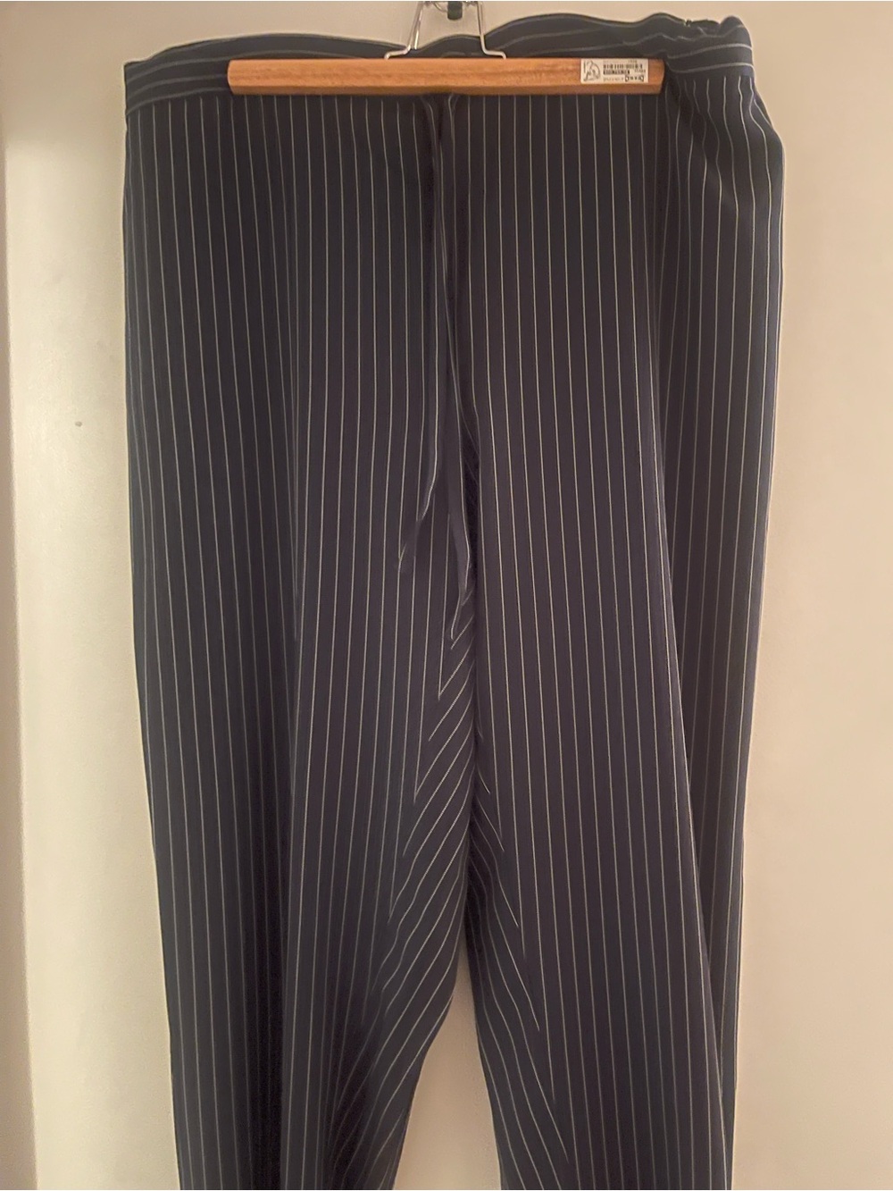 Eloquii Navy Pinstripe Wide-Leg Pants